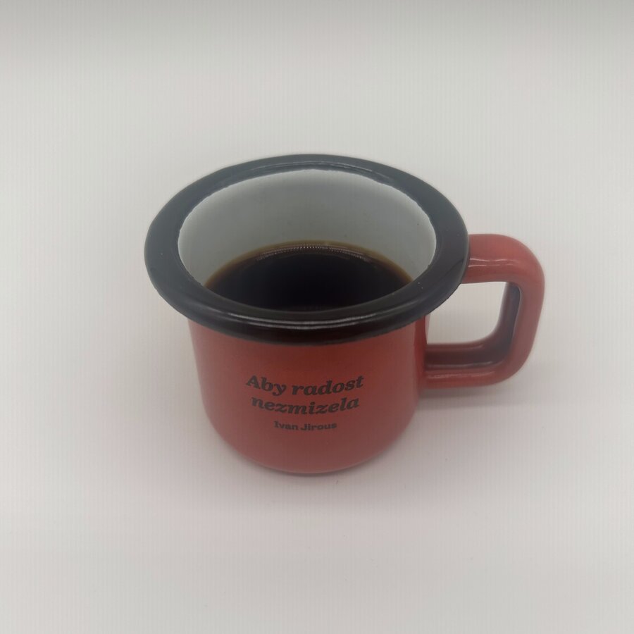 Citáty ke kávě – sada smaltovaných hrnků na espresso